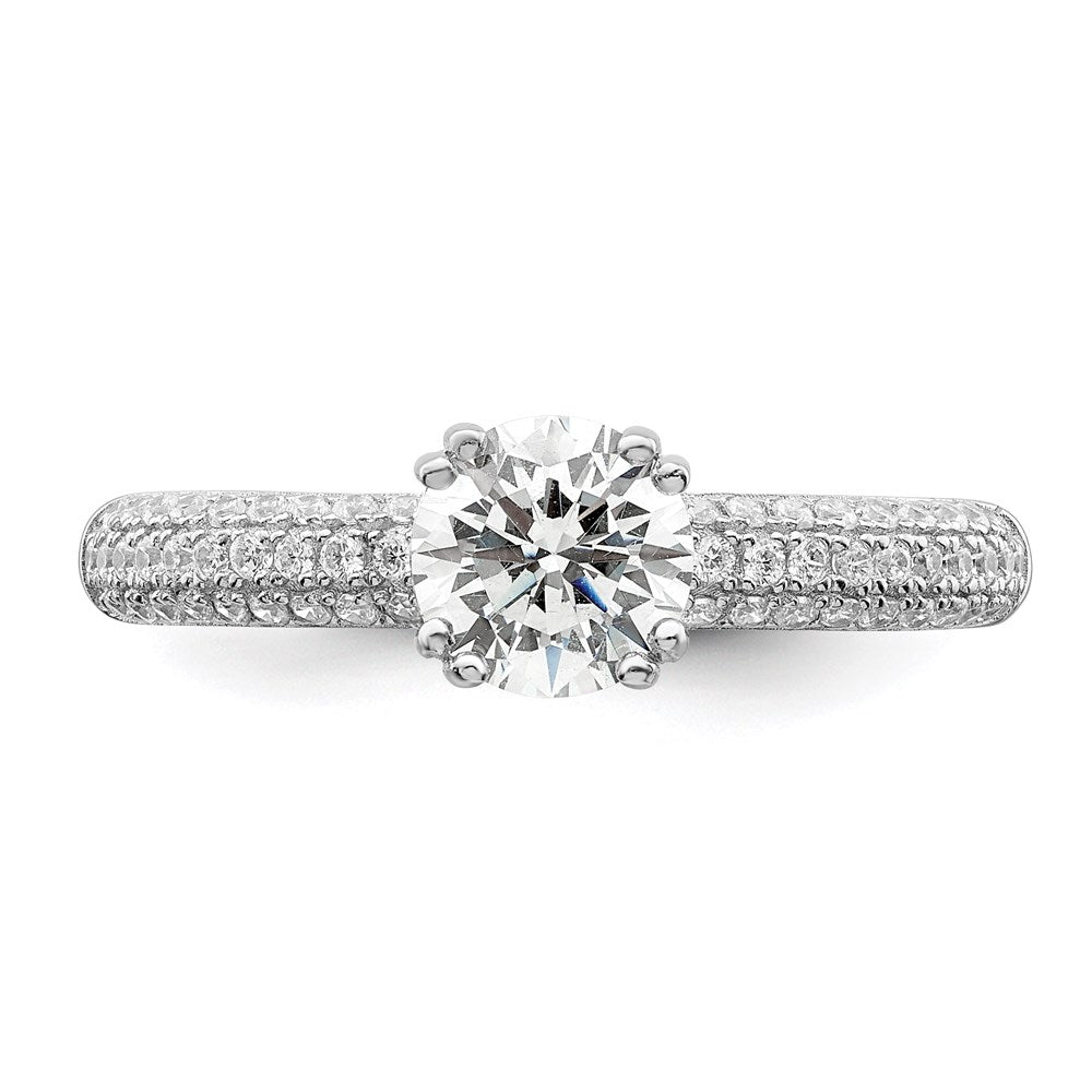 Sterlingsilber Brillant Glut Rhodiniert 65 Stein Mikro Pavé‚äö Zirkonia Ring