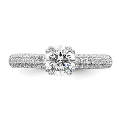 Sterlingsilber Brillant Glut Rhodiniert 65 Stein Mikro Pavé‚äö Zirkonia Ring