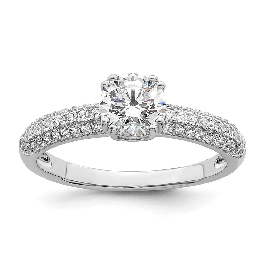 Sterlingsilber Brillant Glut Rhodiniert 65 Stein Mikro Pavé‚äö Zirkonia Ring
