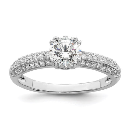 Sterlingsilber Brillant Glut Rhodiniert 65 Stein Mikro Pavé‚äö Zirkonia Ring