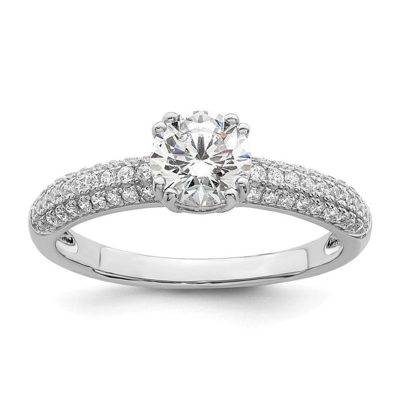 Sterlingsilber Brillant Glut Rhodiniert 65 Stein Mikro Pavé‚äö Zirkonia Ring