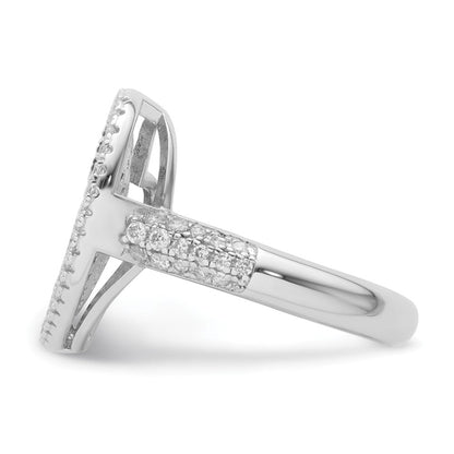 Sterlingsilber Braun & Klar Zirkonia Brillant Glut Herz Ring