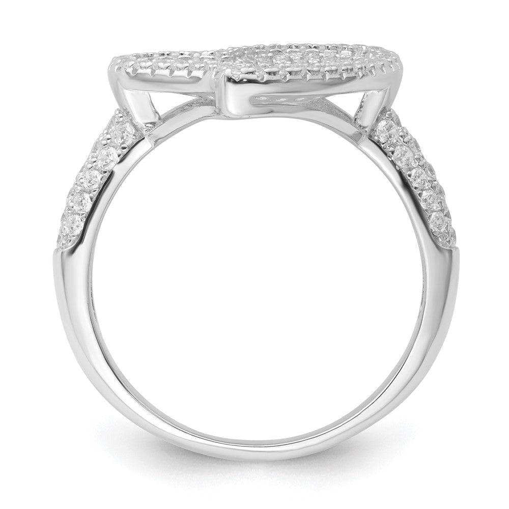 Sterlingsilber Rosa & Klar Zirkonia Brillant Glut Herz Ring