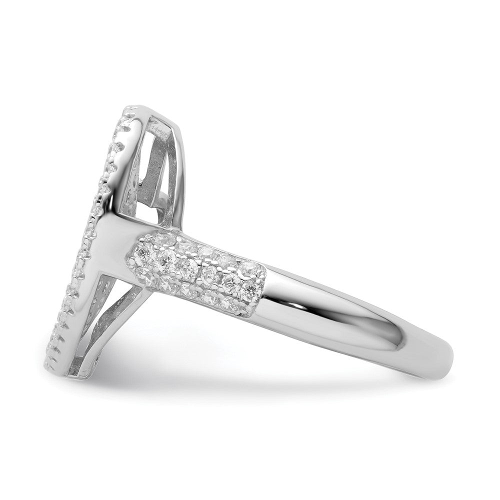 Sterlingsilber Rosa & Klar Zirkonia Brillant Glut Herz Ring
