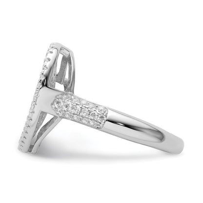 Sterlingsilber Rosa & Klar Zirkonia Brillant Glut Herz Ring