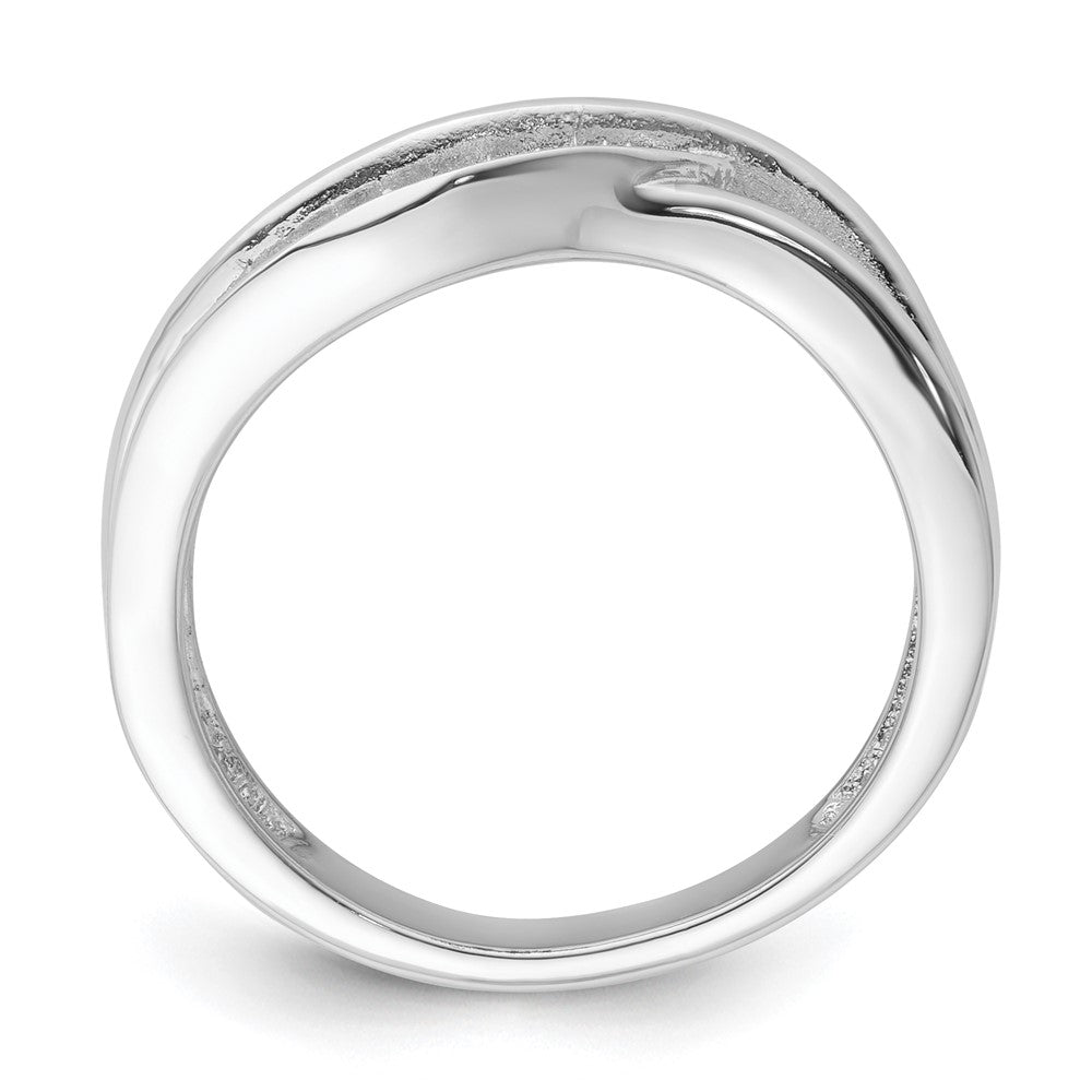 Sterlingsilber True Feuer Schwarz & Weiß Zirkonia Gebogen Design Ring