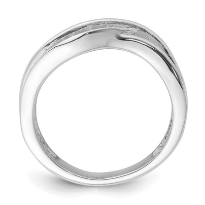 Sterlingsilber True Feuer Schwarz & Weiß Zirkonia Gebogen Design Ring