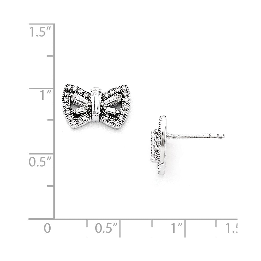 Sterlingsilber & Zirkonia Brillant Glut Schmetterling Ohrstecker