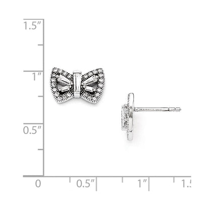 Sterlingsilber & Zirkonia Brillant Glut Schmetterling Ohrstecker