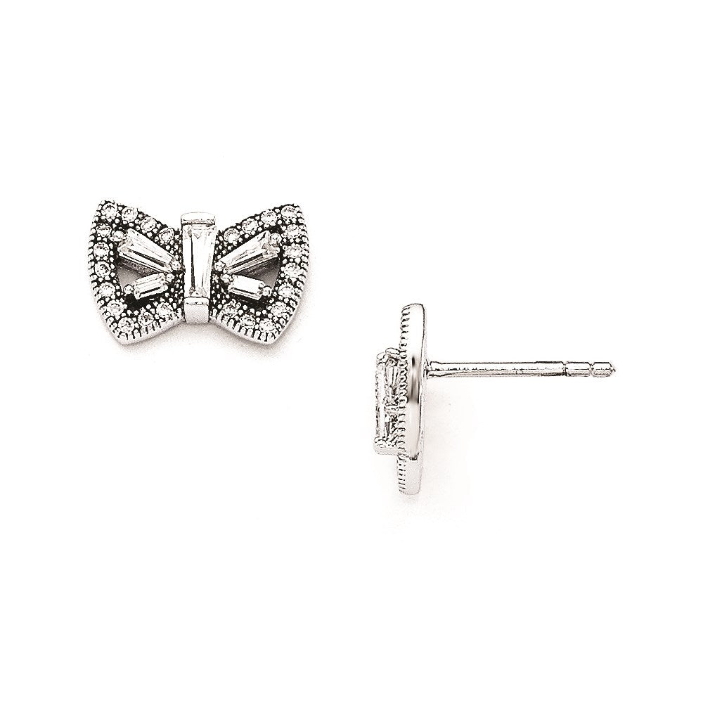 Sterlingsilber & Zirkonia Brillant Glut Schmetterling Ohrstecker