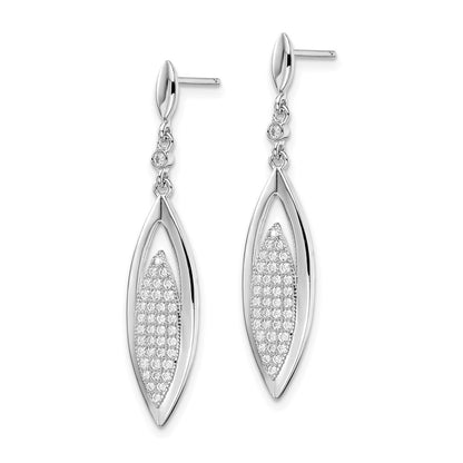 Sterlingsilber Brillant Glut Rhodiniert 78 Stein Mikro Pavé‚äö Zirkonia Hängend Stecker Ohrring