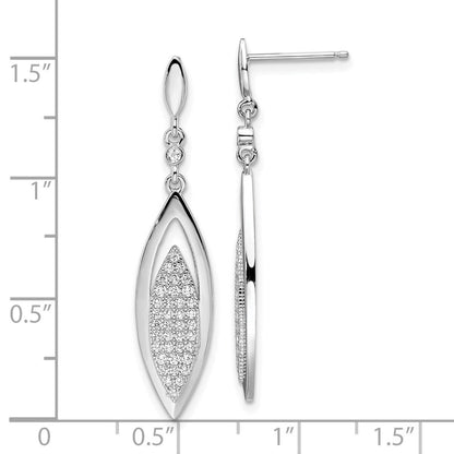 Sterlingsilber Brillant Glut Rhodiniert 78 Stein Mikro Pavé‚äö Zirkonia Hängend Stecker Ohrring