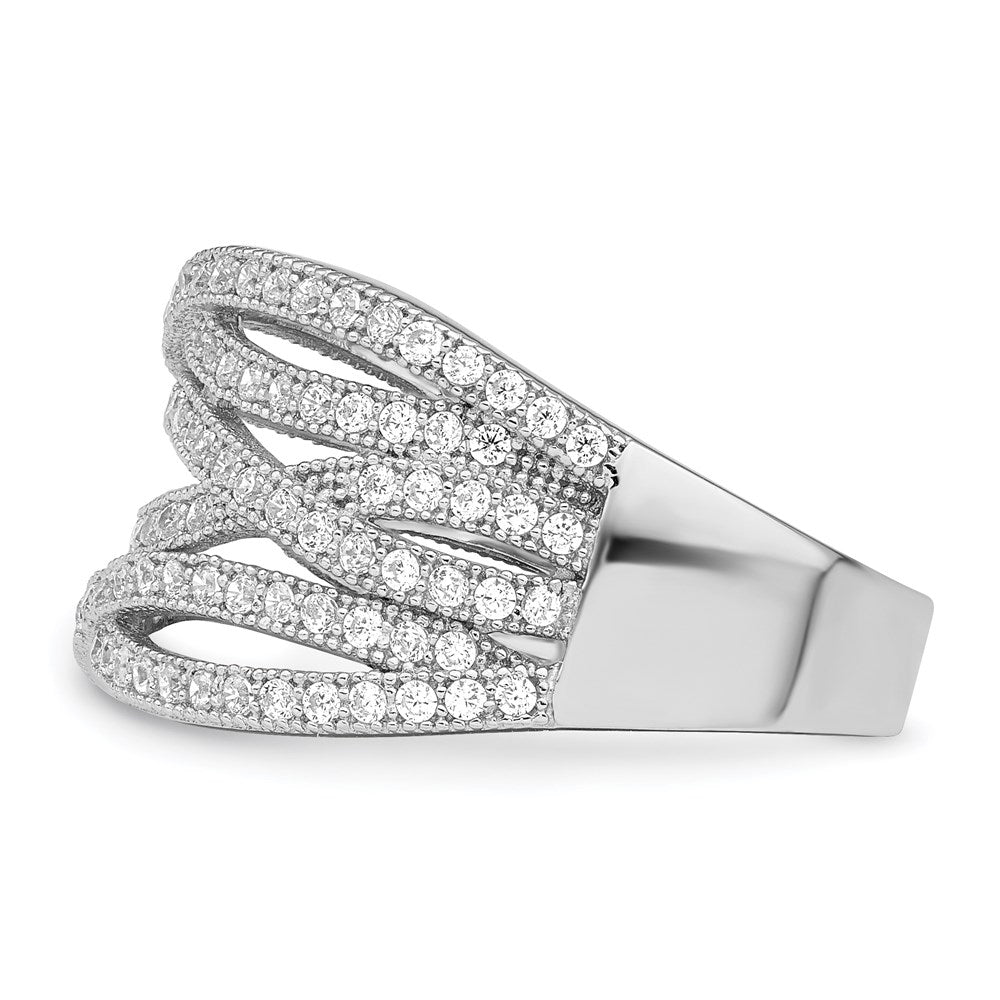 Sterlingsilber Brillant Glut Rhodiniert 150 Stein Mikro Pavé‚äö Zirkonia Ring (size 6 Nur)