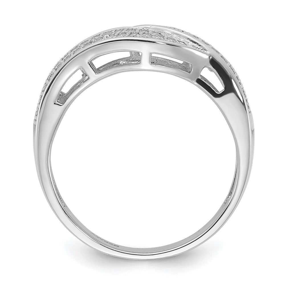 Sterlingsilber Rhodiniert Zirkonia Brillant Glut Ring (size 7 Nur)
