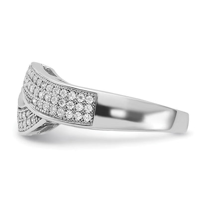 Sterlingsilber Rhodiniert Zirkonia Brillant Glut Ring (size 7 Nur)