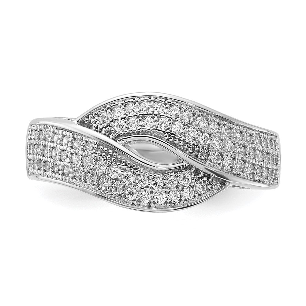 Sterlingsilber Rhodiniert Zirkonia Brillant Glut Ring (size 7 Nur)