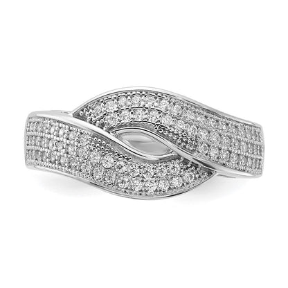Sterlingsilber Rhodiniert Zirkonia Brillant Glut Ring (size 7 Nur)
