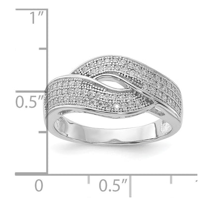 Sterlingsilber Rhodiniert Zirkonia Brillant Glut Ring (size 7 Nur)