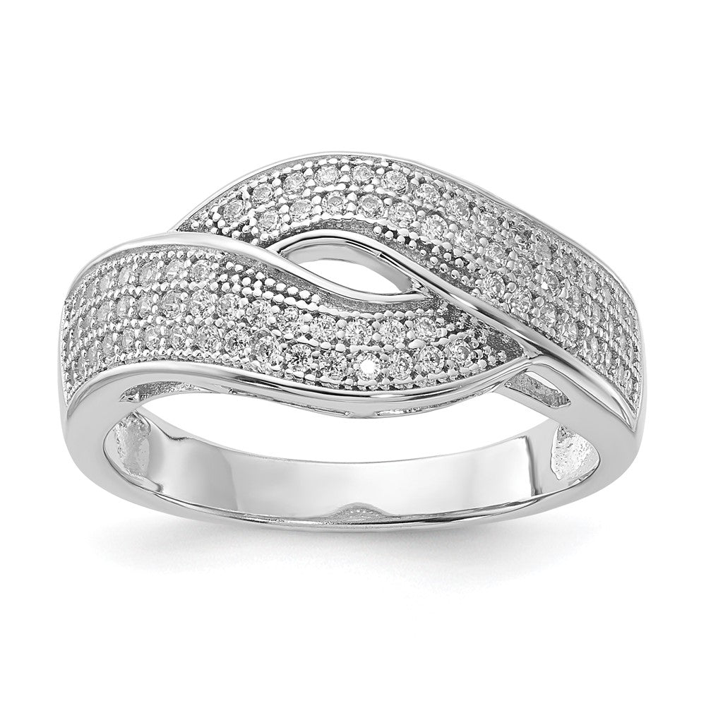 Sterlingsilber Rhodiniert Zirkonia Brillant Glut Ring (size 7 Nur)