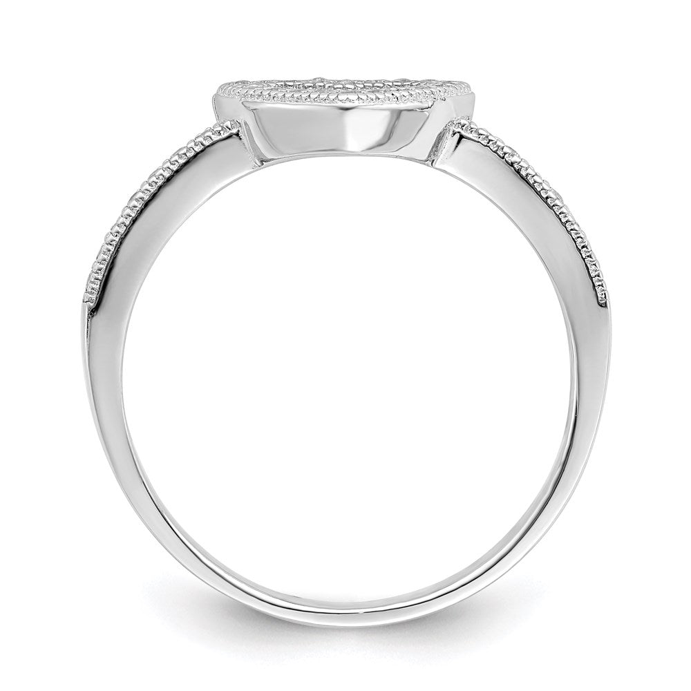 Sterlingsilber Brillant Glut Rhodiniert 34 Stein Mikro Pavé‚äö Zirkonia Herz Ring (size 7 Nur)