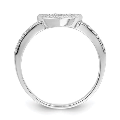 Sterlingsilber Brillant Glut Rhodiniert 34 Stein Mikro Pavé‚äö Zirkonia Herz Ring (size 7 Nur)