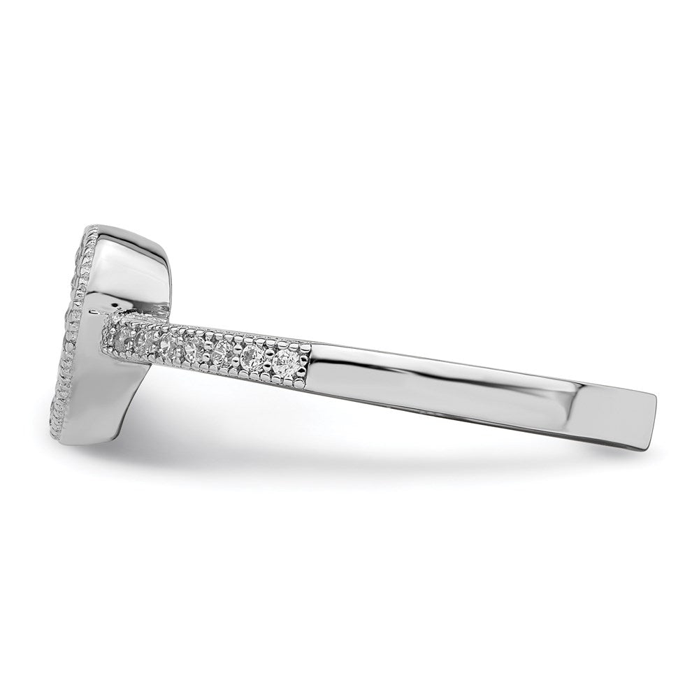 Sterlingsilber Brillant Glut Rhodiniert 34 Stein Mikro Pavé‚äö Zirkonia Herz Ring (size 7 Nur)