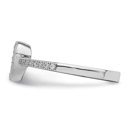 Sterlingsilber Brillant Glut Rhodiniert 34 Stein Mikro Pavé‚äö Zirkonia Herz Ring (size 7 Nur)