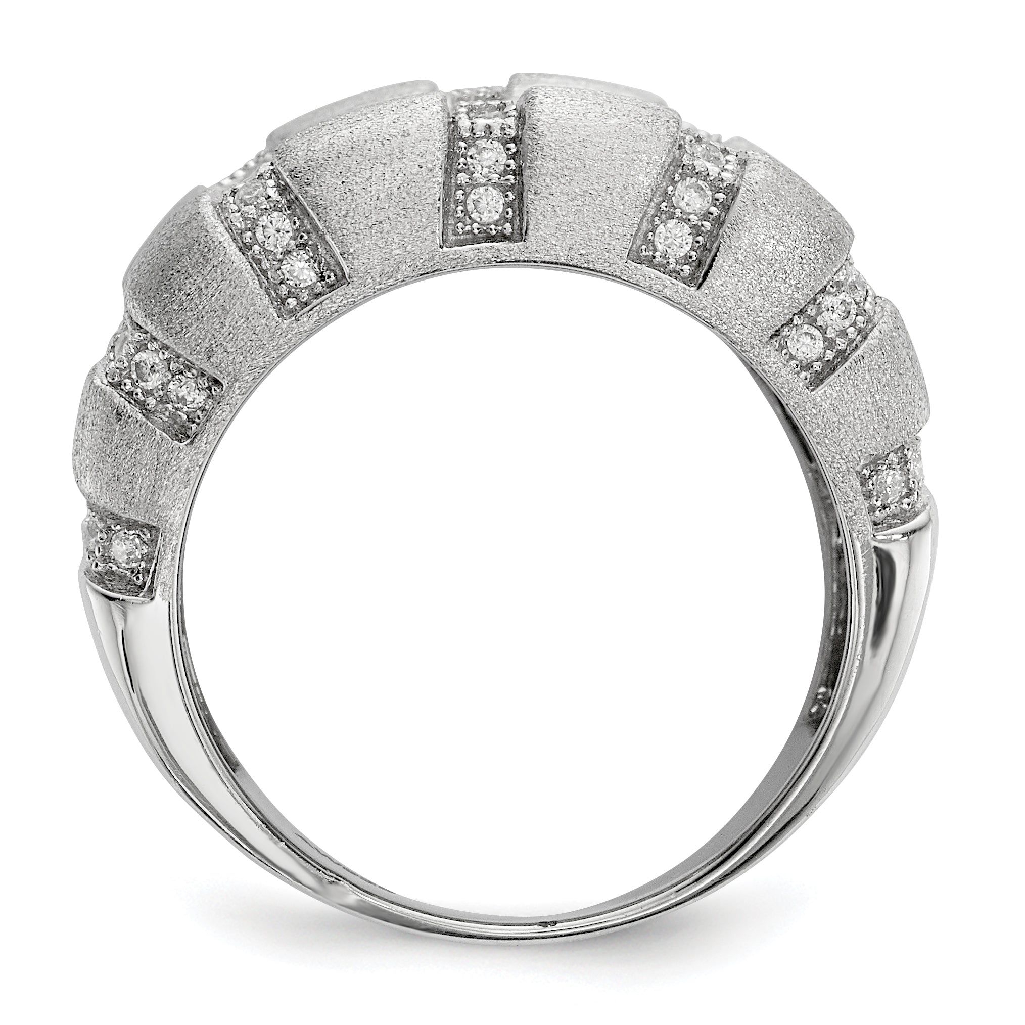 Sterlingsilber Ss Rhodiniert Zirkonia Brillant Glut Ring