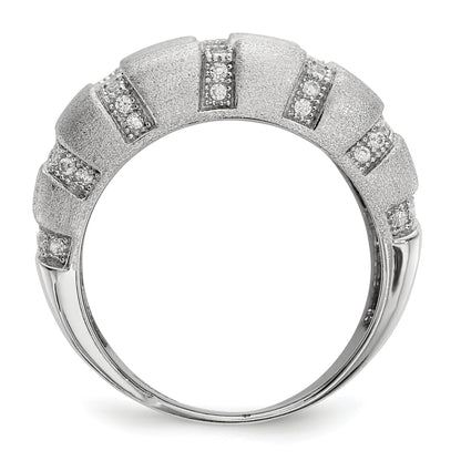 Sterlingsilber Ss Rhodiniert Zirkonia Brillant Glut Ring