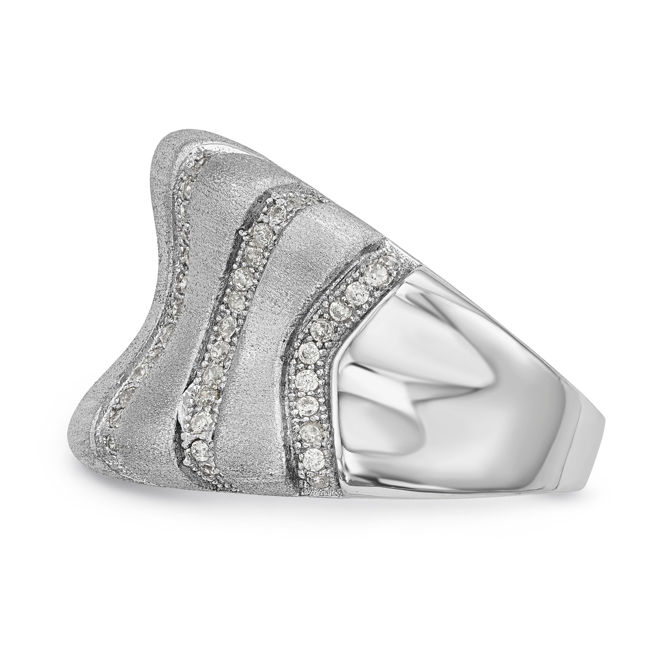 Sterlingsilber Ss Rhodiniert Zirkonia Brillant Glut Ring