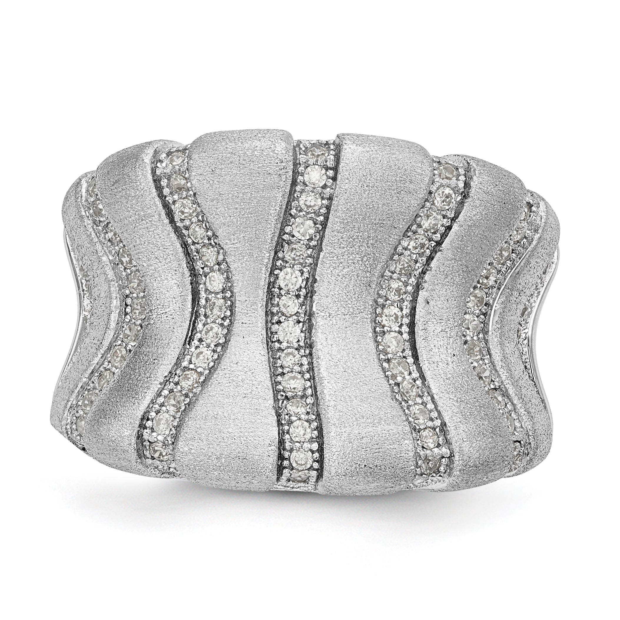Sterlingsilber Ss Rhodiniert Zirkonia Brillant Glut Ring