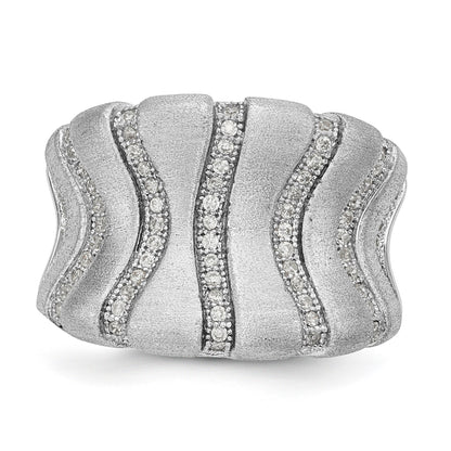 Sterlingsilber Ss Rhodiniert Zirkonia Brillant Glut Ring
