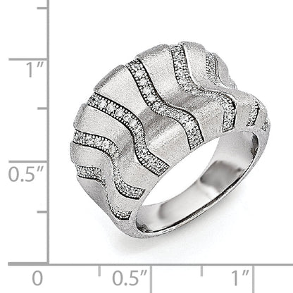 Sterlingsilber Ss Rhodiniert Zirkonia Brillant Glut Ring