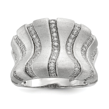 Sterlingsilber Ss Rhodiniert Zirkonia Brillant Glut Ring