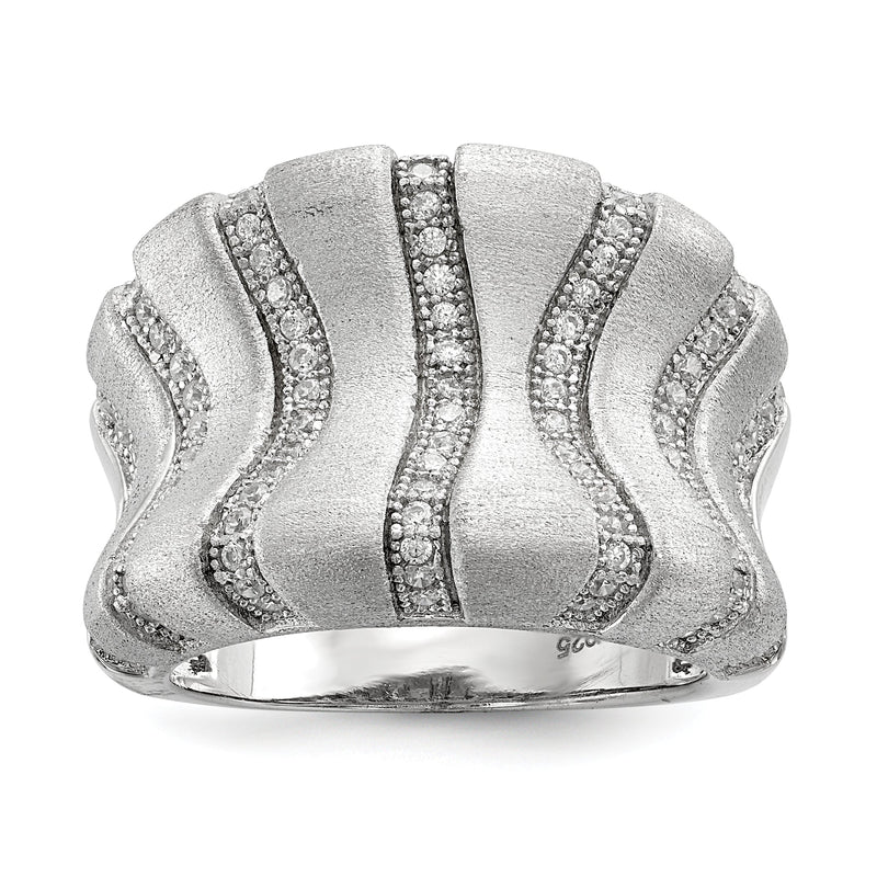 Sterlingsilber Ss Rhodiniert Zirkonia Brillant Glut Ring