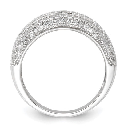 Sterlingsilber Rhodiniert Zirkonia Brillant Glut Ring (size 6 Nur)