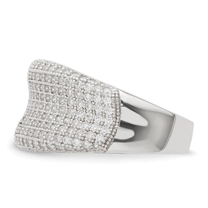 Sterlingsilber Rhodiniert Zirkonia Brillant Glut Ring (size 6 Nur)