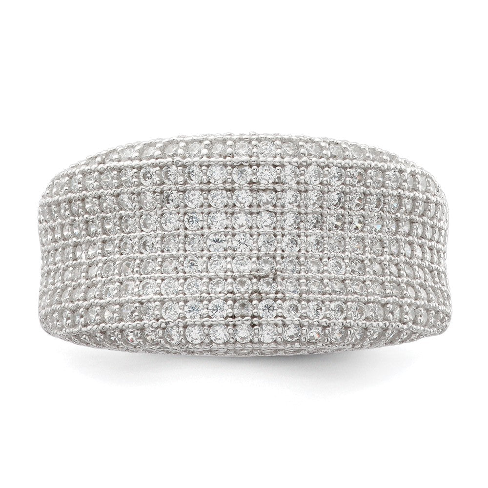 Sterlingsilber Rhodiniert Zirkonia Brillant Glut Ring (size 6 Nur)
