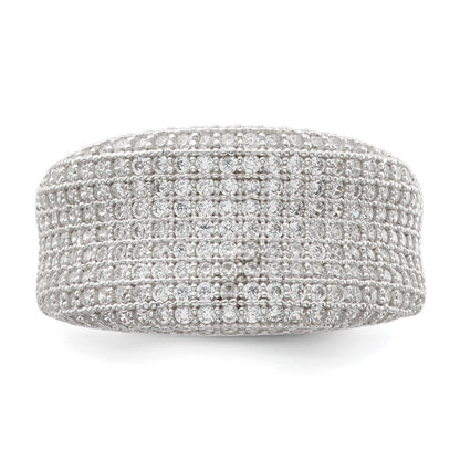 Sterlingsilber Rhodiniert Zirkonia Brillant Glut Ring (size 6 Nur)