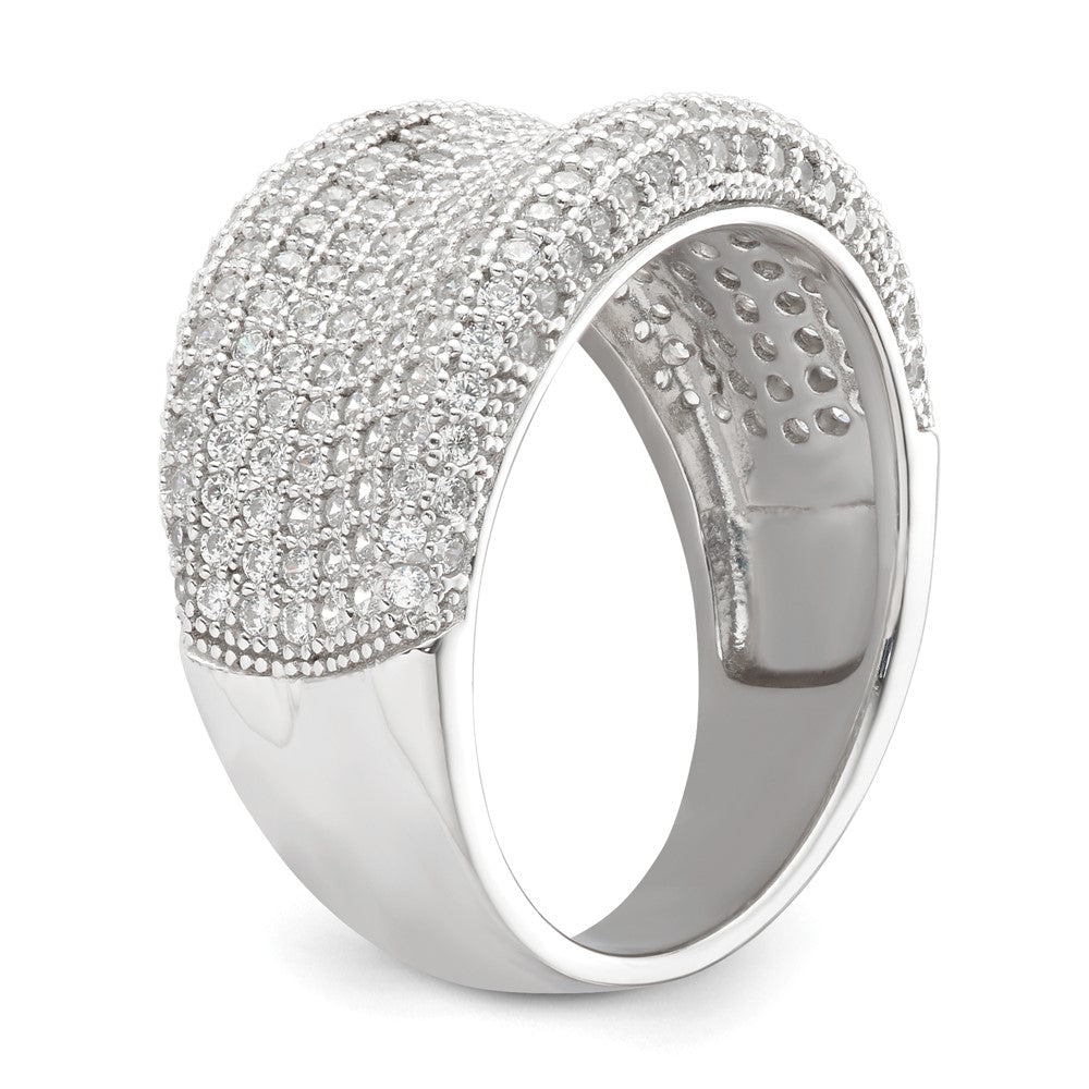 Sterlingsilber Rhodiniert Zirkonia Brillant Glut Ring (size 6 Nur)