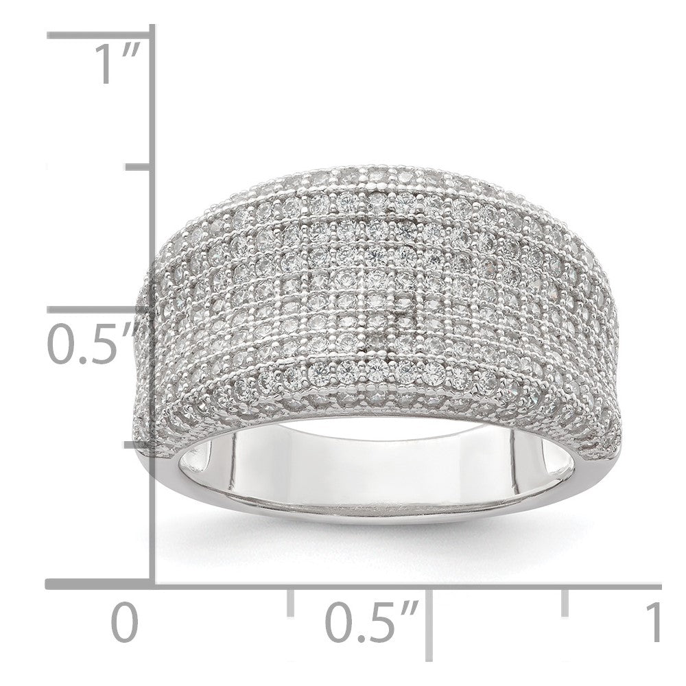 Sterlingsilber Rhodiniert Zirkonia Brillant Glut Ring (size 6 Nur)