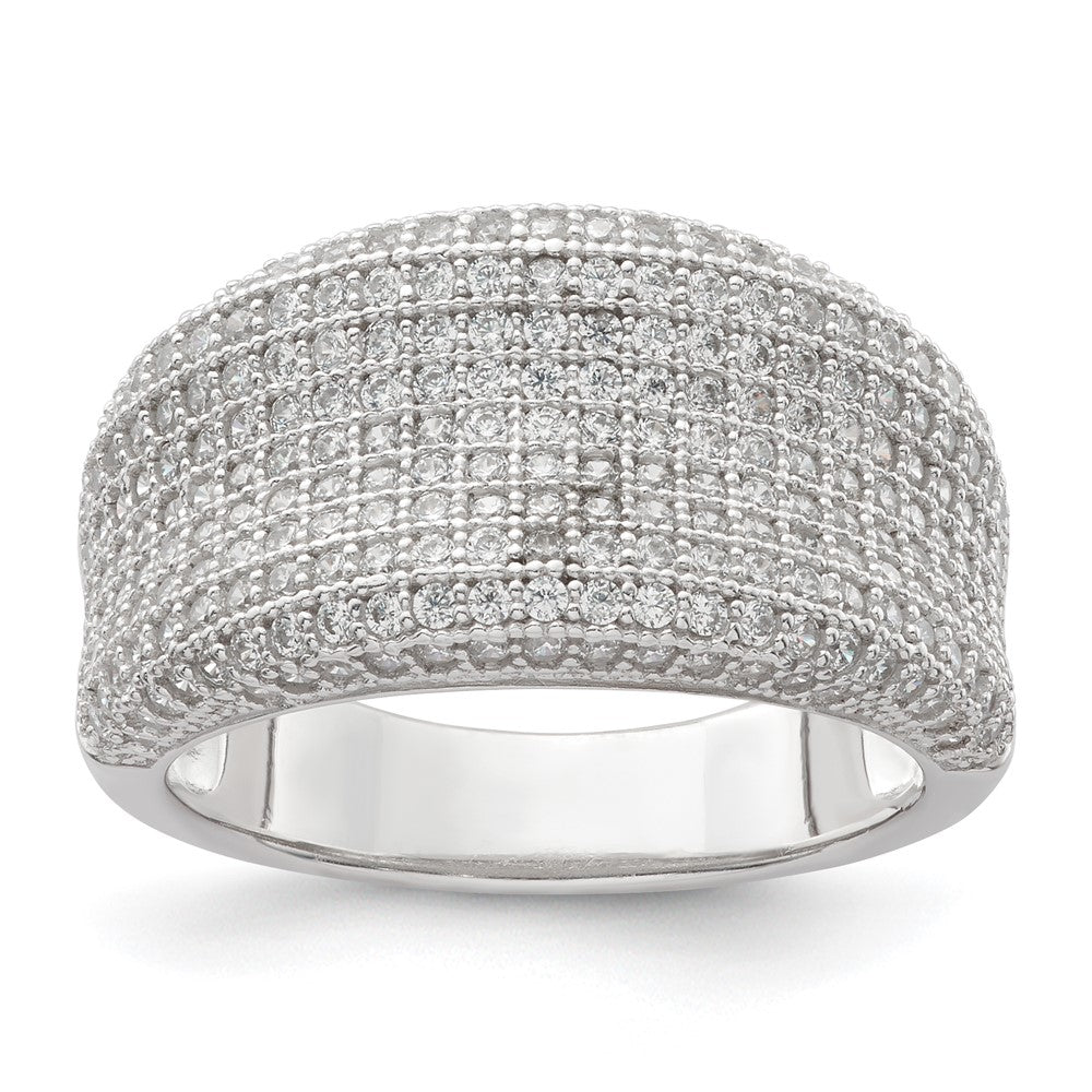 Sterlingsilber Rhodiniert Zirkonia Brillant Glut Ring (size 6 Nur)