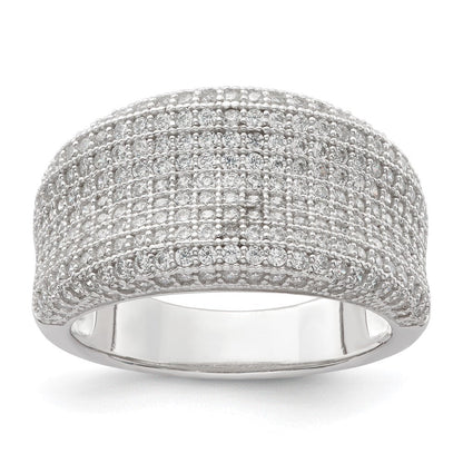 Sterlingsilber Rhodiniert Zirkonia Brillant Glut Ring (size 6 Nur)