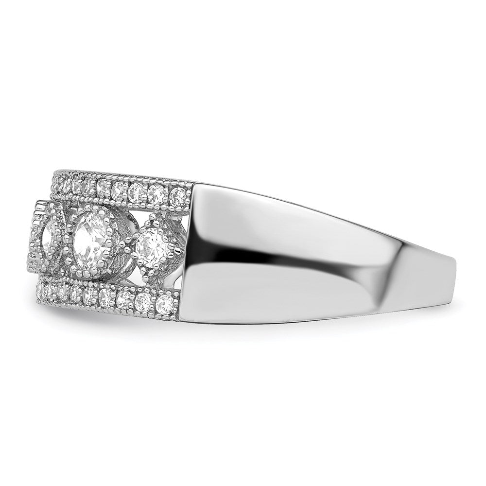 Sterlingsilber Brillant Glut Rhodiniert 45 Stein Mikro Pavé‚äö Zirkonia Ring