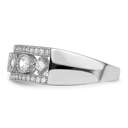 Sterlingsilber Brillant Glut Rhodiniert 45 Stein Mikro Pavé‚äö Zirkonia Ring