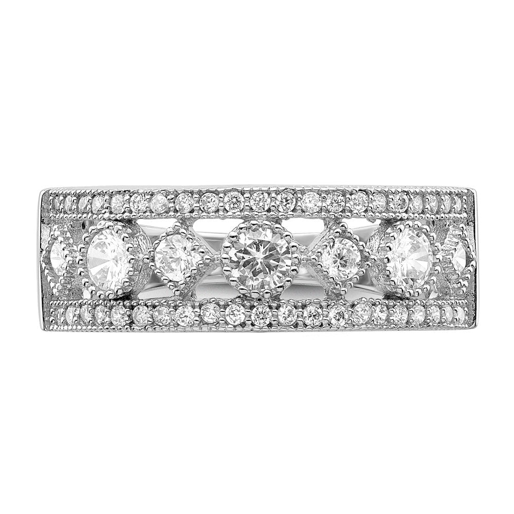 Sterlingsilber Brillant Glut Rhodiniert 45 Stein Mikro Pavé‚äö Zirkonia Ring