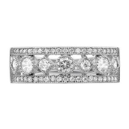 Sterlingsilber Brillant Glut Rhodiniert 45 Stein Mikro Pavé‚äö Zirkonia Ring