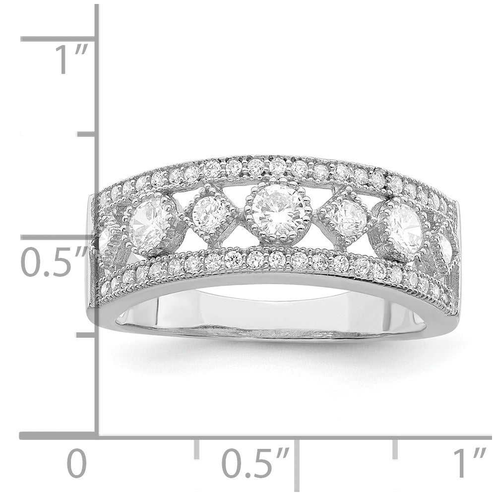 Sterlingsilber Brillant Glut Rhodiniert 45 Stein Mikro Pavé‚äö Zirkonia Ring