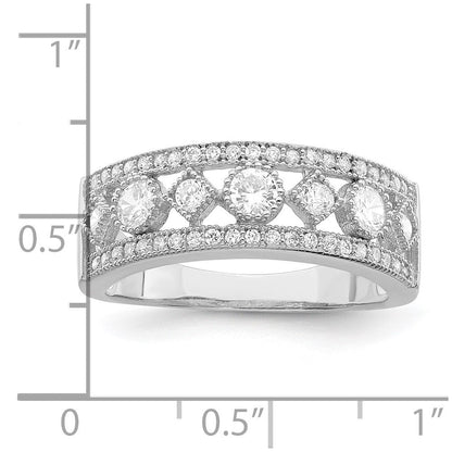 Sterlingsilber Brillant Glut Rhodiniert 45 Stein Mikro Pavé‚äö Zirkonia Ring