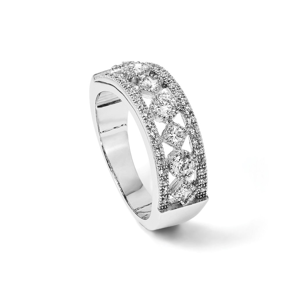 Sterlingsilber Brillant Glut Rhodiniert 45 Stein Mikro Pavé‚äö Zirkonia Ring